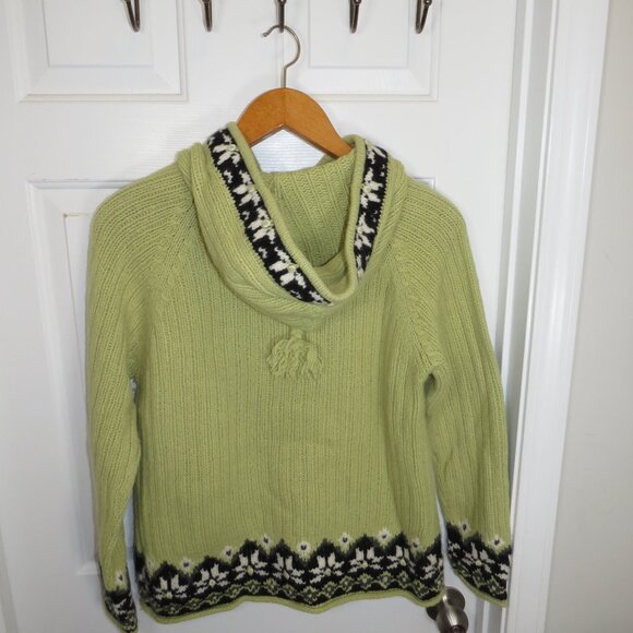 Icelandic Design Women's Medium Wool Angora Blend Knit Hoodie Sweater Medium - Picture 9 of 9